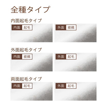 Port Nel 01 内面・外面・両面起毛タイプ３種セット